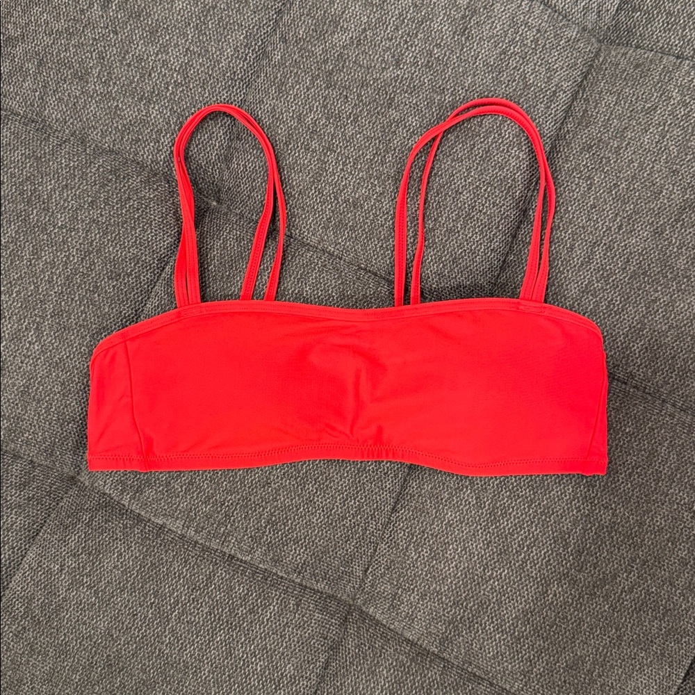 Like New Jcrew Red Double Strap Bandeau Bikini Top szM